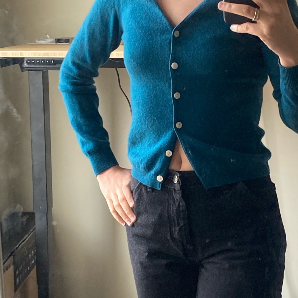 Teal Button-Up cardigan NOT SEZANE